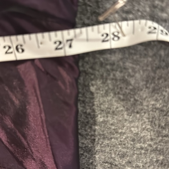 JS Collection Purple Tafetta Shiny Holiday New Years Button Belted blouse top - Picture 8 of 13